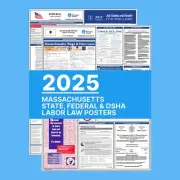 2025 Massachusetts State and Federal Labor Law Poster, All Mandatory Laminated