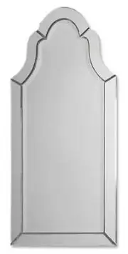 Contemporary Glass Frame Arch Wall Mirror Large Frameless Shaped Vanity