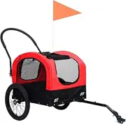 Bike Trailer Dog Bikes Trailers, Travelling Dog Bicycle Trailer, Outdoor Pet Trailer, 360 Degrees Roating Front Wheel for Small and Medium Pets