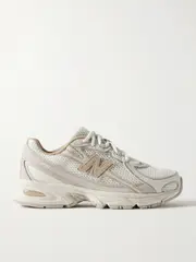[New Balance] New Balance - 740 Leather And Suede-trimmed Mesh Sneakers - Cream - US8 US 8 Cream