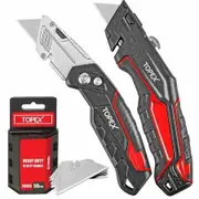 Deluxe Folding Utility Knife 2 Piece Lock Back Auto Load Total 58 Blades