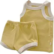 [EISHOW] Infant Girl Boys Camisole Shorts Set Baby Cotton Newborn Tank Top Elastic Waist Bloomer Bottom 2PC Summer Outfit