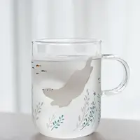 在飛比找ETMall東森購物網優惠-zakka杯子日式玻璃杯帶把帶蓋耐熱家用水杯創意可愛簡約透明