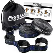 Foxelli Hammock Straps XL - 20FT Long Combined, Heavy Duty No-Stretch Suspens...