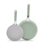 GreenLife 8" & 10" Healthy Ceramic Nonstick Frying Sage Green 2 Pack Frypan Set