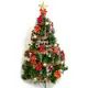 摩達客 台灣製5尺/5呎(150cm)特級綠松針葉聖誕樹 (+飾品組-紅金色系)(不含燈) 本島免運費