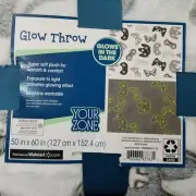 NEW GLOW THROW BLANKET 50"x60" Glow In The Dark VIDEO GAME CONTROLLERS X276