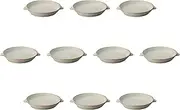Set of 10 CORON Oven Dish Grey [ 7.9 x 16.6 x 3 cm ] | Gratin Dish Ceramic Setomonohonpo