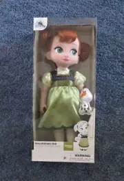 Disney Store Anna Animators Collection Frozen Toddler Doll w/Olaf 16" NIB
