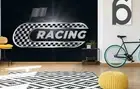 3D Racing Sign Self-adhesive Removeable Wallpaper Wall Mural 1096