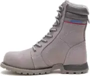 New CATERPILLAR Women's Echo Waterproof Steel Toe Work Boot Leather Grey W 8.5