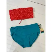 NWT Beach House Chloe High Waisted Bikini Sz 16 - Unbranded Red Bandeau Top XL