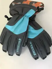 Boodun Ski Gloves Waterproof Snow Winter Blue/gray Medium