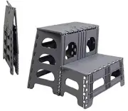Folding 2 Step Stool for Adults - Collapsible & Foldable Step Ladder for