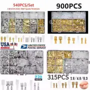 315/450/900PCS Male Female Spade Terminals Electrical Wire Crimp Connectors Kit