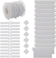 LIFKOME 1 Set Weights Curtain Vertical Accessories Replacement White Er Shade Shades Connector Chain Hangers Spares Roman for with Blind Bottom Plastic Window Cord Clips Hanger Beaded Re