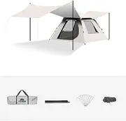 4-6 Person Family Camping Tent, Instant Easy Pop Up,Big Tent for Outdoor 2 Doors and 2 Windows with Mesh with Carry Bag, Backpack Tent Suit for Family Beach Hiking Travel