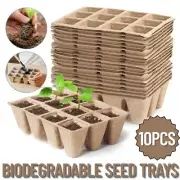 10pcs 12Hole Biodegradable Paper Seedling Pots Seed Tray Starting Garden Nursery