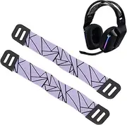Headphone Headband Straps for G733 Wirelesss for G335 Wired Gaming Headset, Replacement Headbands Straps, Fabric Headband Top Pad Cushion, Easy to Install, 2pcs (Black Purple)
