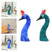Feather Peacock Statue Figurine Peacock Head Model for Bedroom, Home, Decoration