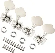 Electric Bass Tuners Machine Heads 4 string Vintage Open Geared Tuning Pegs Locking Keys 2R+2L for Electric Jazz Guitar Bass P Bass Chrome 4PCS