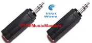 2X 1/4" Female Jack to 3.5mm 1/8" Male Plug Stereo Headphone Audio Adapter VWLTW