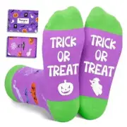 HAPPYPOP Halloween Gifts Holloween Socks for Kids - 4-6 Years Pumpkin Purple