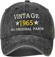 [jenich] Birthday Hat Cap for 60th Birthday Man Gifts for Men 60th Birthday Gift Ideas 60 Years Hat Embroidered Hat for Birthday for Dad Grandpa Son Black