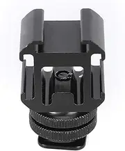 Aluminium Camera Hot Shoe Mount, Cold Shoe Adapter Bracket Hot Shoe Adapter Bracket 1/4'' Dual Layer Screw One for Three Hot Cold Shoe Base Fill Light Multifunction Bracket