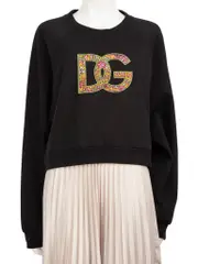 Black Cropped Logo Sweatshirt