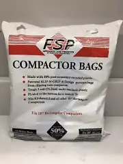 FSP Compactor Bags - Fits 18" Rectangular Compactors - Tough 3 Mil - New in Pack