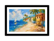Beach City Framed print Art Poster