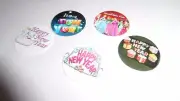 Pre Cut One Inch Bottle Cap Images Happy New Year Free Shipping