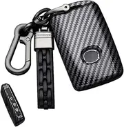 ontto for Mazda 3 Alexa Car Key fob Cover Keyring for Mazda 3 CX-30 CX-5 CX-9 Mazda 3 Sedan 2019 2020 Accessories Remote Key Shell Keychain Key Holder Smart Key Protector-3 Buttons Carbon Black