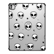 iPad Pro 13-inch (M4) iPad Impact Case Cute White UFO Space Alien Drawing Pattern