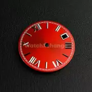 28.5mm Red & Silver Watch Dial for SEIKO NH35 NH36 Watch Movement