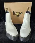 Dr. Martens 2976 Quad Platform Chelsea Boot White Leather Size 12 *READ NO BOX*