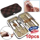 10pcs Manicure Pedicure Kit Set Stainless Steel Nail Grooming Clippers Tools AU