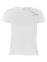 [Elisabetta Franchi] Elisabetta Franchi-Pin T Shirt Bianco-Donna 42IT White