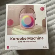 Purple Karaoke Machine with Microphones Portable Wireless Microphone & Speaker