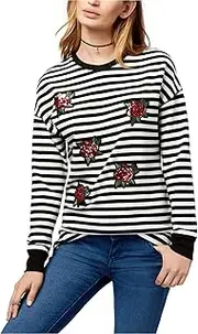 [Carbon Copy] Womens Fleece Striped Pullover Sweater
