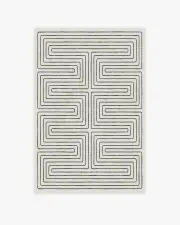 120' x 185' | Machine Washable Runner Rug | Kid & Pet Friendly | Indoor Rug | Jonathan Adler Labyrinth Black & Ivory Rug | Ruggable
