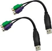 USB Adapter USB to Double Keyboards Adapter Cable for Keyboards Mouse Plugs and Play Designs Compatible for Window