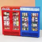 Silver Freezer 1:12 Doll House Mini Fridge Double Door Dollhouse Furniture