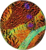 "Norman 21mm x 22mm" Unique Individual Hand Made Dichroic Glass Cabochon RELEI