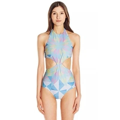 Mara Hoffman Fractals One-Piece Swimsuit Geometrical Print Size X-Small NWT