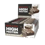 New Musashi High Protein Bar Milk Cookies & Cream 90g X 12 Bars