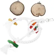 BESPORTBLE 2Pcs Bird Parrot Rope Swing Hanging with Perch Platforms for Bird Cage Supplies Includes Rope Swing and Stands for Parrots Budgies and Lovebirds