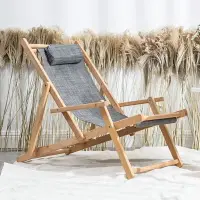 在飛比找樂天市場購物網優惠-實木網紅折疊北歐民宿沙灘椅躺椅牛津帆布椅便攜椅戶外露營陽臺椅