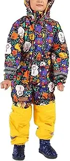 [Abcoll] Kids Ski Suit Children's One-Piece Christmas Print Snowsuits Zipper Waterproof Jumpsuits Ski Suits (Color : Yellow, Size : 116)